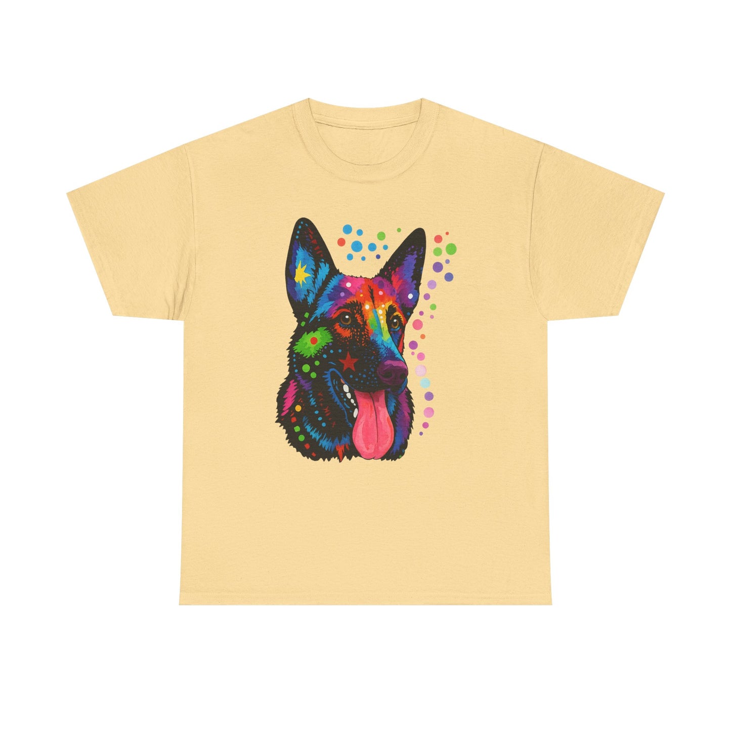 Heavy Cotton - Colorful Dog Art Tee