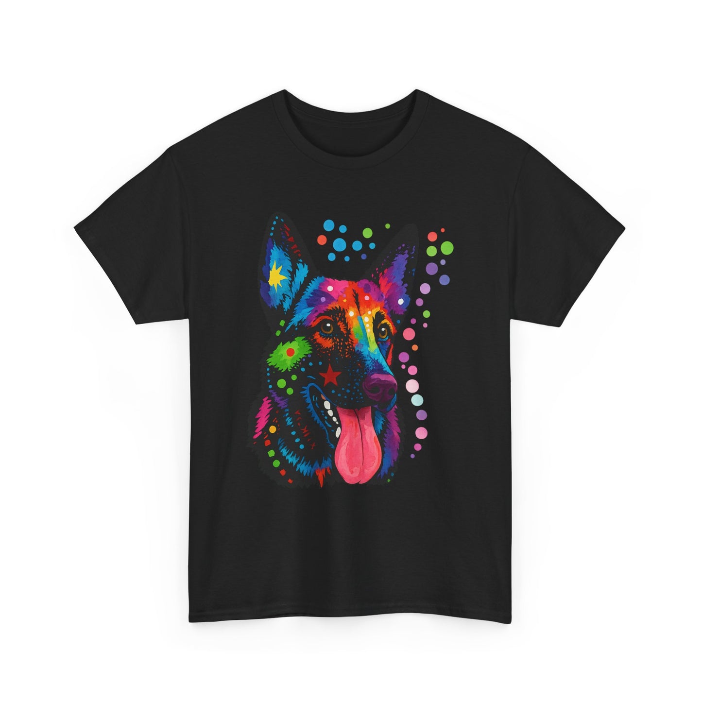 Heavy Cotton - Colorful Dog Art Tee