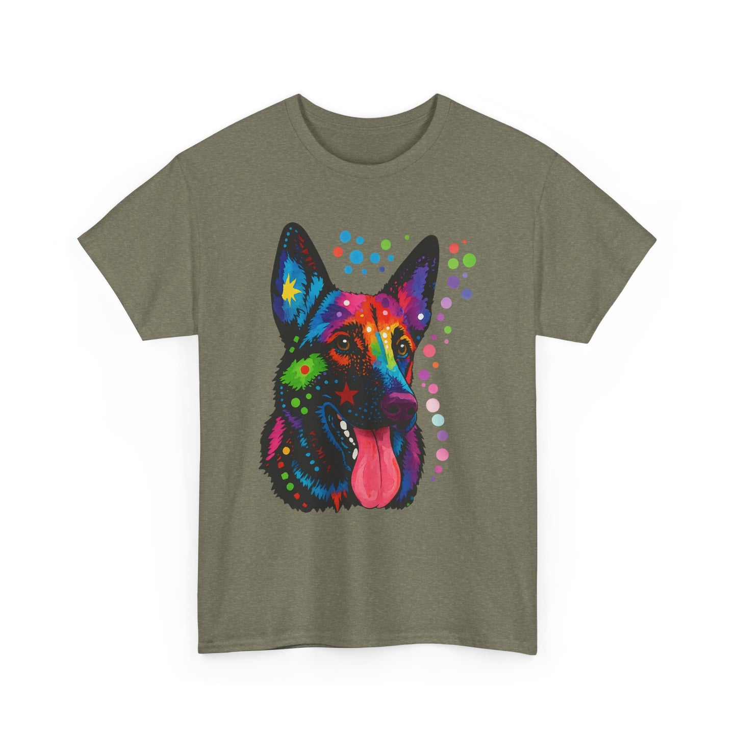 Heavy Cotton - Colorful Dog Art Tee