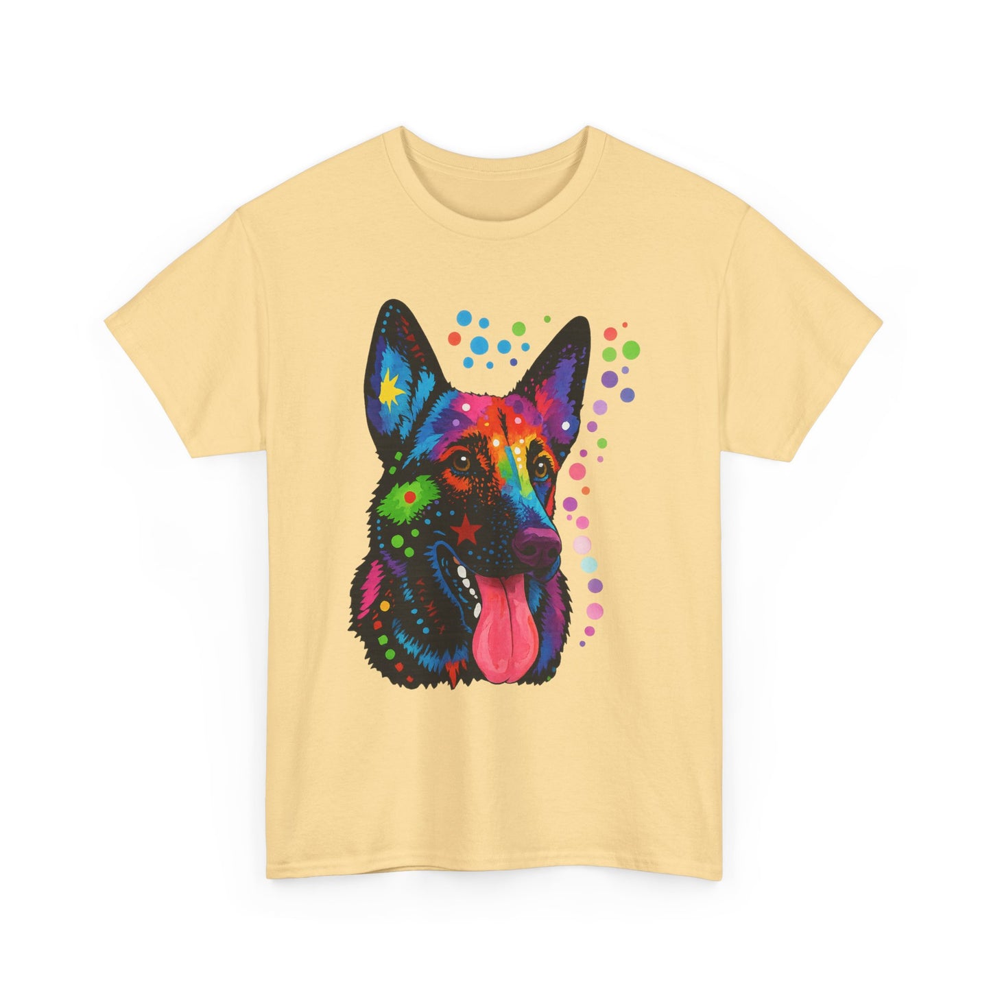 Heavy Cotton - Colorful Dog Art Tee