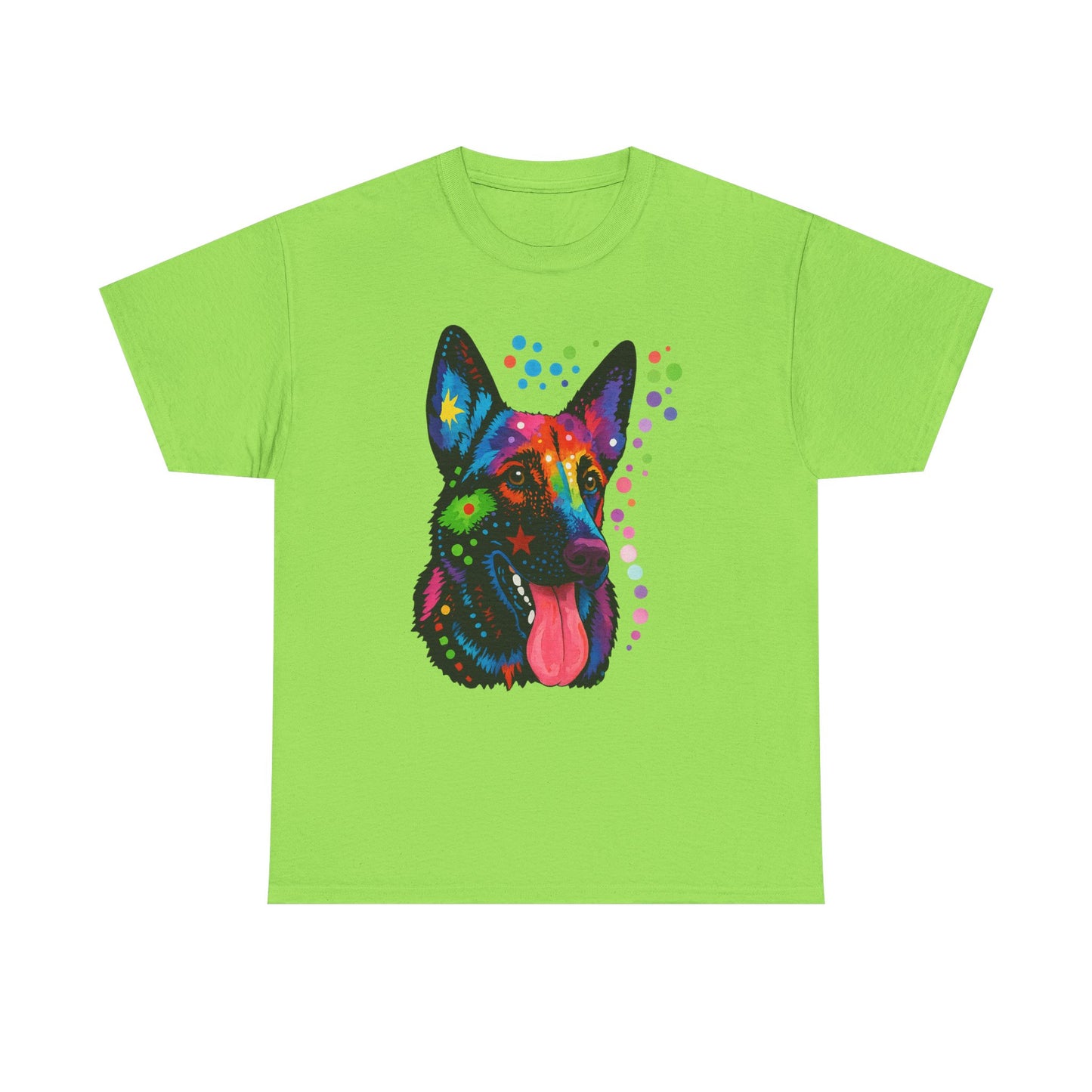 Heavy Cotton - Colorful Dog Art Tee