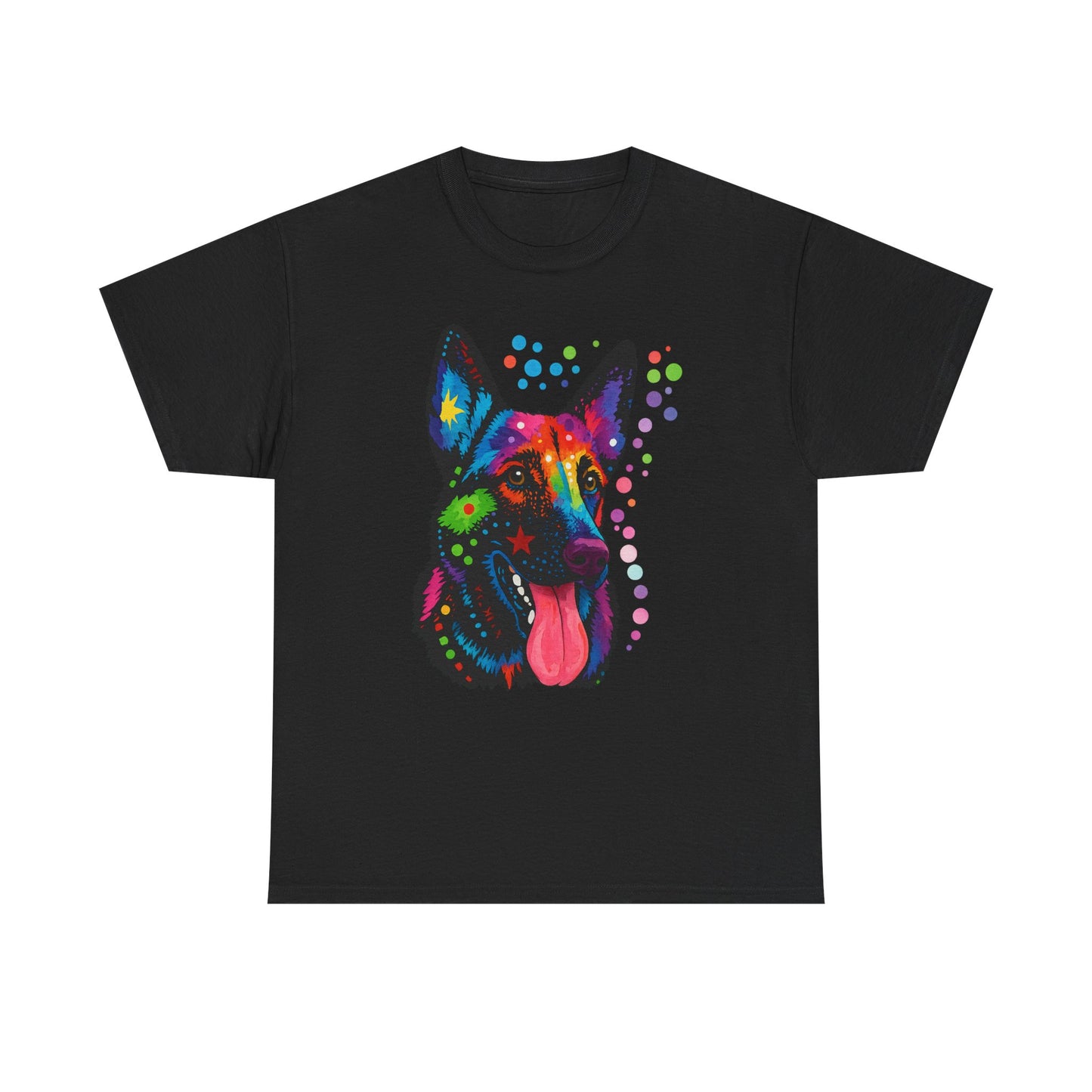 Heavy Cotton - Colorful Dog Art Tee