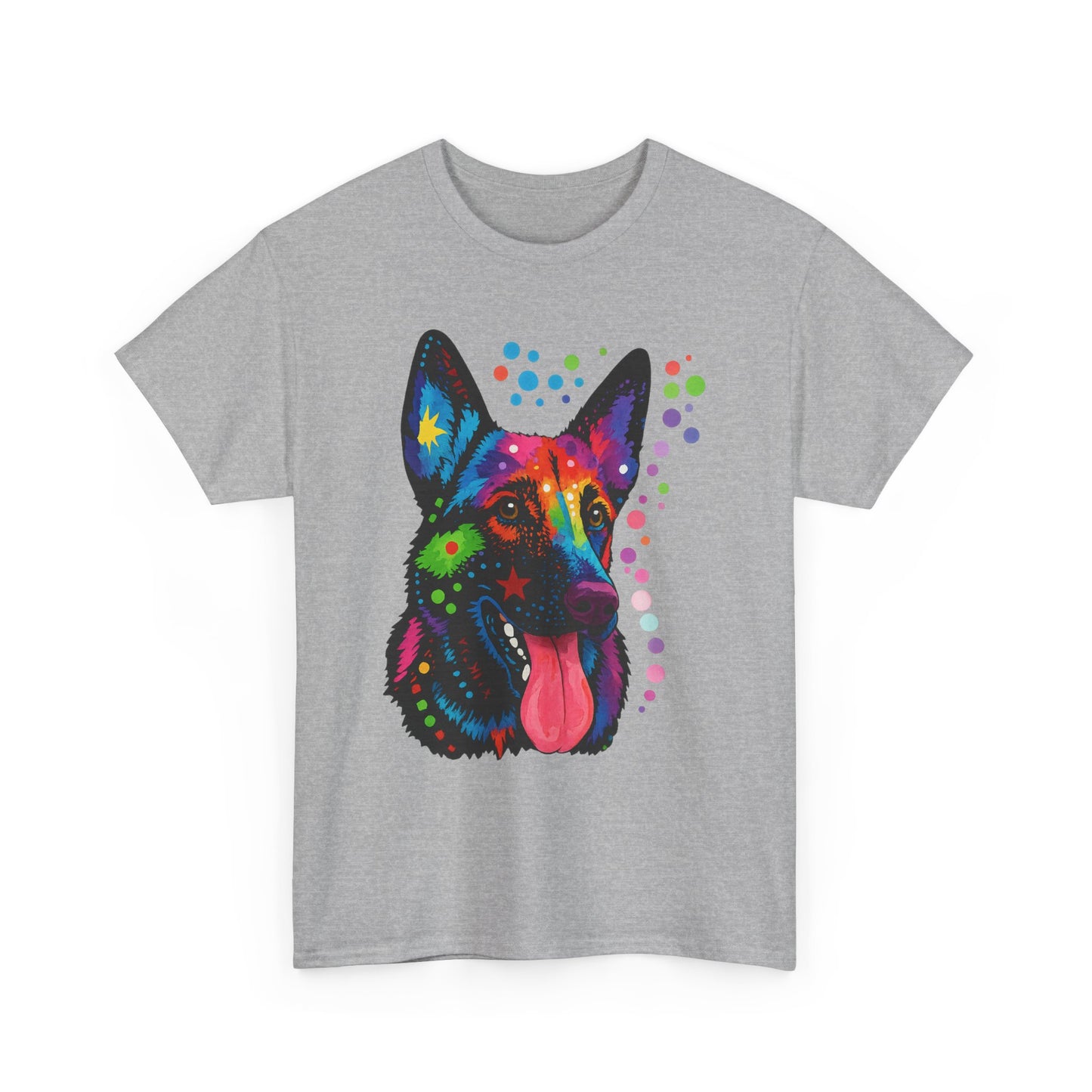 Heavy Cotton - Colorful Dog Art Tee