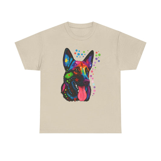 Heavy Cotton - Colorful Dog Art Tee