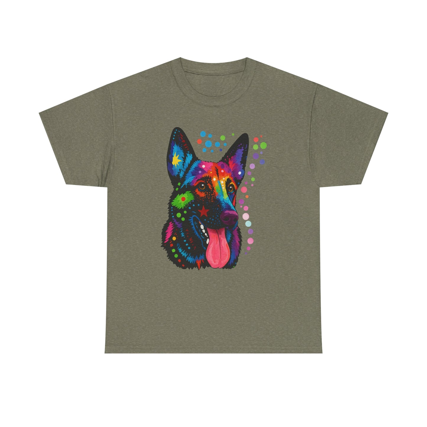 Heavy Cotton - Colorful Dog Art Tee