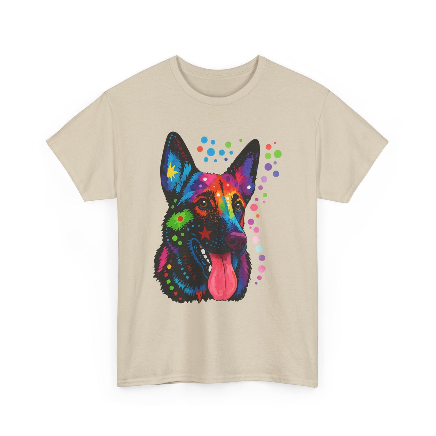 Heavy Cotton - Colorful Dog Art Tee